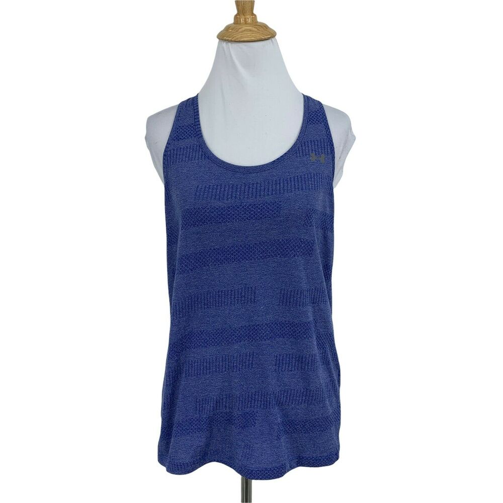Under Armour Heat Gear Tank Top Women's Size S Blue Racerback Stretch Athletic